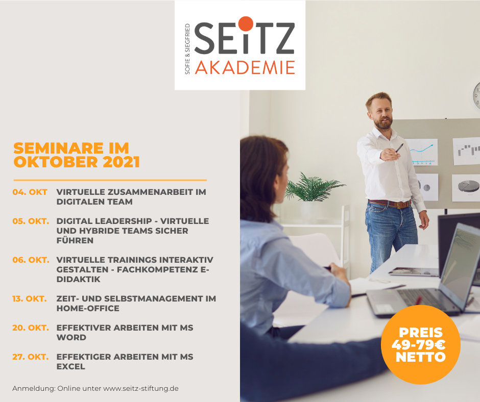 Seitz-Seminare im Oktober 2021